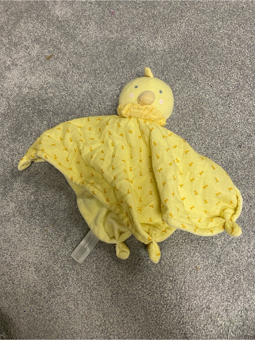 Yellow Chick Lovey Security Blanket